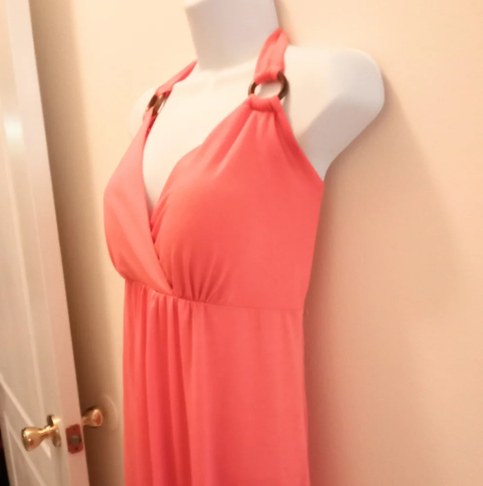 NWT🎁FREE GIFT INCLUDED🎁Midi Dress Push-Up Pads Bra, Strap Neck Halter Summer - Picture 7 of 16